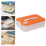 Maxbell Dumpling Storage Box Dumpling Organizer Bins for Kitchen  2 Layer Orange