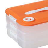 Maxbell Dumpling Storage Box Dumpling Organizer Bins for Kitchen  3 Layer Orange