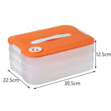 Maxbell Dumpling Storage Box Dumpling Organizer Bins for Kitchen  3 Layer Orange