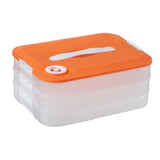 Maxbell Dumpling Storage Box Dumpling Organizer Bins for Kitchen  3 Layer Orange