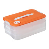 Maxbell Dumpling Storage Box Dumpling Organizer Bins for Kitchen  3 Layer Orange