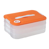 Maxbell Dumpling Storage Box Dumpling Organizer Bins for Kitchen  3 Layer Orange