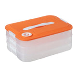 Maxbell Dumpling Storage Box Dumpling Organizer Bins for Kitchen  3 Layer Orange