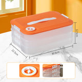 Maxbell Dumpling Storage Box Dumpling Organizer Bins for Kitchen  3 Layer Orange