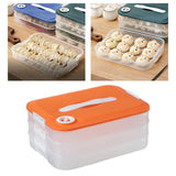 Maxbell Dumpling Storage Box Dumpling Organizer Bins for Kitchen  3 Layer Orange