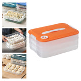 Maxbell Dumpling Storage Box Dumpling Organizer Bins for Kitchen  3 Layer Orange