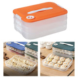 Maxbell Dumpling Storage Box Dumpling Organizer Bins for Kitchen  3 Layer Orange