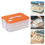 Maxbell Dumpling Storage Box Dumpling Organizer Bins for Kitchen  3 Layer Orange