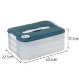 Maxbell Dumpling Storage Box Dumpling Organizer Bins for Kitchen  3 Layer Green