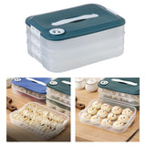 Maxbell Dumpling Storage Box Dumpling Organizer Bins for Kitchen  3 Layer Green