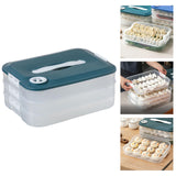 Maxbell Dumpling Storage Box Dumpling Organizer Bins for Kitchen  3 Layer Green