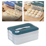 Maxbell Dumpling Storage Box Dumpling Organizer Bins for Kitchen  3 Layer Green