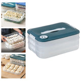 Maxbell Dumpling Storage Box Dumpling Organizer Bins for Kitchen  3 Layer Green