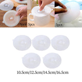 Maxbell 5 Pieces cup Lids Reusable Seal for Travel Family Glass Cups XS