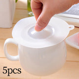Maxbell 5 Pieces cup Lids Reusable Seal for Travel Family Glass Cups XS