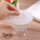 Maxbell 5 Pieces cup Lids Reusable Seal for Travel Family Glass Cups M