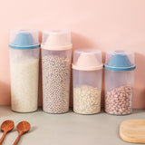 Maxbell Sealed Cereal Container Food Dispenser Rice Storage Bin for Sugar Cereal Pink  Large