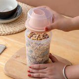 Maxbell Sealed Cereal Container Food Dispenser Rice Storage Bin for Sugar Cereal Pink  Large