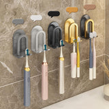 Maxbell Aluminum Toothbrush Holder Storage Rack Wall No Drilling Install Rustpoof Grey