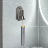 Maxbell Aluminum Toothbrush Holder Storage Rack Wall No Drilling Install Rustpoof Grey