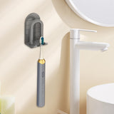 Maxbell Aluminum Toothbrush Holder Storage Rack Wall No Drilling Install Rustpoof Grey