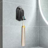 Maxbell Aluminum Toothbrush Holder Storage Rack Wall No Drilling Install Rustpoof Black