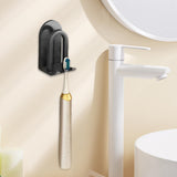 Maxbell Aluminum Toothbrush Holder Storage Rack Wall No Drilling Install Rustpoof Black
