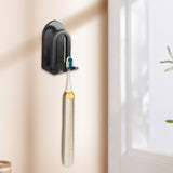 Maxbell Aluminum Toothbrush Holder Storage Rack Wall No Drilling Install Rustpoof Black