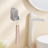 Maxbell Aluminum Toothbrush Holder Storage Rack Wall No Drilling Install Rustpoof Argent