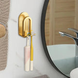 Maxbell Aluminum Toothbrush Holder Storage Rack Wall No Drilling Install Rustpoof Aureate