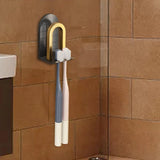 Maxbell Aluminum Toothbrush Holder Storage Rack Wall No Drilling Install Rustpoof Black Aureate