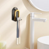Maxbell Aluminum Toothbrush Holder Storage Rack Wall No Drilling Install Rustpoof Black Aureate