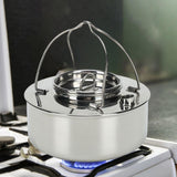 Maxbell Camping Kettle Teapot Camping Cookware Outdoor Kettle for RV Outdoor Hiking Argent