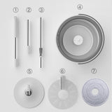 Maxbell Self Wring Rotation Floor Mop with Bucket for Hardwood Laminate Apartment 2 Microfiber Rag