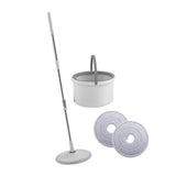 Maxbell Self Wring Rotation Floor Mop with Bucket for Hardwood Laminate Apartment 2 Microfiber Rag