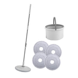 Maxbell Self Wring Rotation Floor Mop with Bucket for Hardwood Laminate Apartment 4 Microfiber Rag