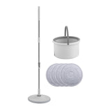 Maxbell Self Wring Rotation Floor Mop with Bucket for Hardwood Laminate Apartment 4 Microfiber Rag