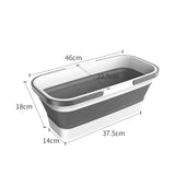 Maxbell Collapsible Bucket with Double Handle Space Saving for House Cleaning Garden Gray with white