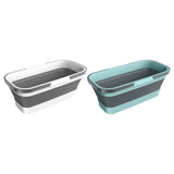 Maxbell Collapsible Bucket with Double Handle Space Saving for House Cleaning Garden Gray with white