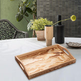 Maxbell Wooden Serving Platters Tray with Handles Multi Functional Height 5cm