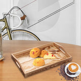 Maxbell Wooden Serving Platters Tray with Handles Multi Functional Height 5cm