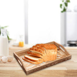 Maxbell Wooden Serving Platters Tray with Handles Multi Functional Height 5cm