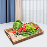 Maxbell Wooden Serving Platters Tray with Handles Multi Functional Height 5cm