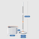 Maxbell Rotatable Round Flat Floor Mop Bucket Set Floor Cleaning System with 2 Pads