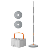 Maxbell Rotatable Round Flat Floor Mop Bucket Set Floor Cleaning System with 2 Pads