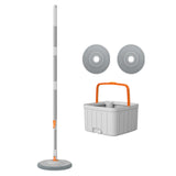 Maxbell Rotatable Round Flat Floor Mop Bucket Set Floor Cleaning System with 2 Pads