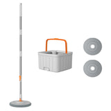 Maxbell Rotatable Round Flat Floor Mop Bucket Set Floor Cleaning System with 2 Pads