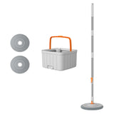 Maxbell Rotatable Round Flat Floor Mop Bucket Set Floor Cleaning System with 2 Pads