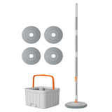 Maxbell Rotatable Round Flat Floor Mop Bucket Set Floor Cleaning System with 4 Pads