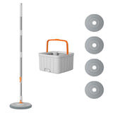 Maxbell Rotatable Round Flat Floor Mop Bucket Set Floor Cleaning System with 4 Pads